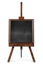 Blank Chalkboard on a Wooden Easel Isolated on White Background Royalty Free Stock Photo