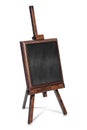 Blank Chalkboard on a Wooden Easel Isolated on White Background Royalty Free Stock Photo