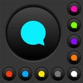 Blank chat bubble dark push buttons with color icons