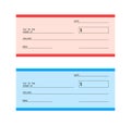 Blank Check. Financial Payment. Chequebook template. Vector stock illustration. Royalty Free Stock Photo