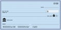 Blank Check Simple Design Blue Background