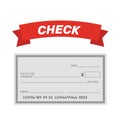 Blank check template. Check vector template. Banking check template