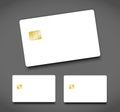 Blank chip card banking empty card mockup template