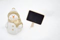Blank Christmas blackboard and Snowman
