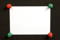 Blank Christmas Notice With Red & Green Pushpins 2 Royalty Free Stock Photo