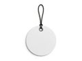 Blank circular tag hanging on white background Royalty Free Stock Photo