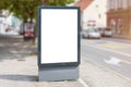 Blank city billboard, led light mockup. Isolated poster in white for advert presentation Royalty Free Stock Photo