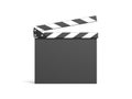 Blank clapperboard isolated on white background.