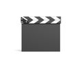 Blank clapperboard isolated on white background.