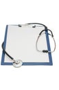 Blank clipboard with modern stethoscope isolated Royalty Free Stock Photo