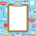 Blank clipboard and personal dental care products