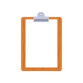 Blank clipboard clipboard with blank white paper sheet for mockup. Notepad information board. Vector illustration in flat design Royalty Free Stock Photo