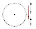 Blank clock face with hour, minute and second hands isolated on white background. Just set your own time Royalty Free Stock Photo
