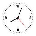 Blank clock face illustration on white Royalty Free Stock Photo