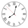 Blank clock face illustration on white Royalty Free Stock Photo