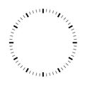 Blank clock face on white background. hour dial sign. Dashes mark minutes and hours symbol. flat style
