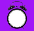 Blank clock mockup on purple background