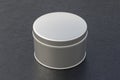 Blank metal round tin container box Royalty Free Stock Photo