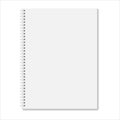 Blank closed spiral notebook isolated on white background