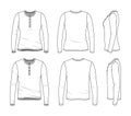 Blank clothing templates of long sleeved tee.