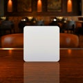 Blank Coaster on Bar Counter Mockup Royalty Free Stock Photo
