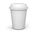 Blank coffee cup on white background with shadow and reflection