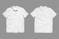 Blank collar mockup template, front and back view, isolated on white, simple t-shirt mockup. Royalty Free Stock Photo