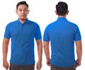Blue Collared Shirt Design Template Royalty Free Stock Photo