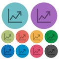 Color line graph flat icon set on round background