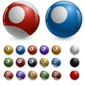 Blank color pool balls template Royalty Free Stock Photo