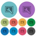 Screen settings flat icon set on round background Royalty Free Stock Photo