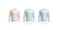 Blank colored casual sweatshirt mockup set, front view