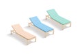 Blank colored hotel lounger mockup, side view Royalty Free Stock Photo