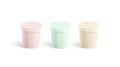 Blank colored ice cream bucket mockup set, side view Royalty Free Stock Photo