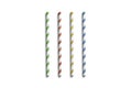 Blank colored paper straws mockup isolated, top view