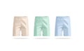 Blank colored soccer shorts mock up set, front view