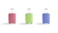 Blank colored suitcase with handle mockup, looped rotation