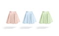 Blank colored women mini skirt mockup, side view