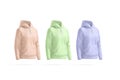Blank colored women sport hoodie mock up, side view