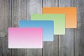 Blank colorful business card on wooden background. for text Royalty Free Stock Photo