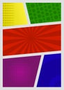 Blank colorful comic page background Royalty Free Stock Photo