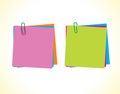 Blank colorful papers with clip isolated Royalty Free Stock Photo