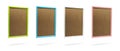 Blank colorful photo frame template set on isolated background with clipping path. Simple plastic border for your design Royalty Free Stock Photo