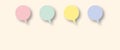 Blank colourful communication bubbles with shadow on pastel background. illustration design template for paper note. Royalty Free Stock Photo