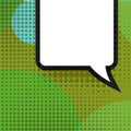 Blank comic balloon template. Clear comics colorful speech bubbles halftone dot background style pop art. Text dialog