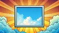 Blank Comic Book Frame Template with Cloud Background Ideal for Graphic Design Posters and Digital Art Projects Perfect Royalty Free Stock Photo