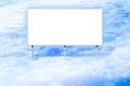 Blank commercial advertising billboard above the clouds at high