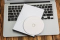 Blank compact disc with cover Royalty Free Stock Photo