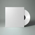 Blank compact disc on a gray background. 3d rendering. Royalty Free Stock Photo