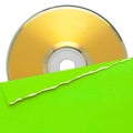 Blank compact disc with green cover Royalty Free Stock Photo